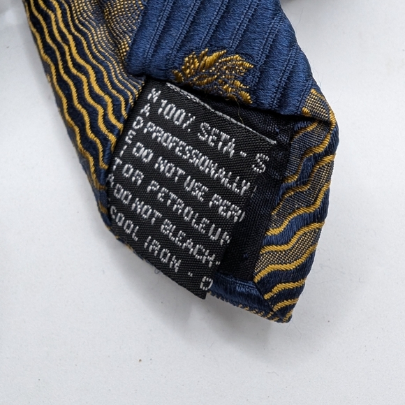 Versace Blue and Gold Medusa Head  Tie - Picture 4 of 7